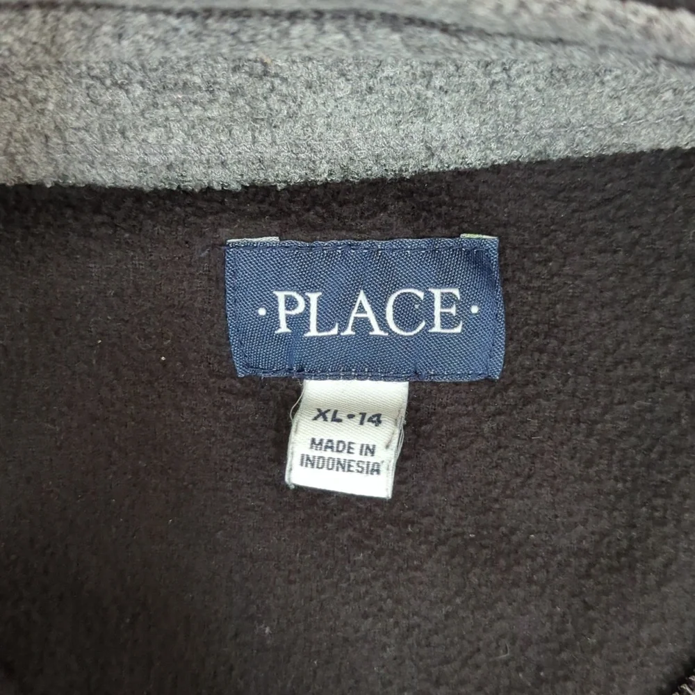 3/$20🌟 The Children's Place Boys Black Marled Glacier Fleece Pullover Size XL